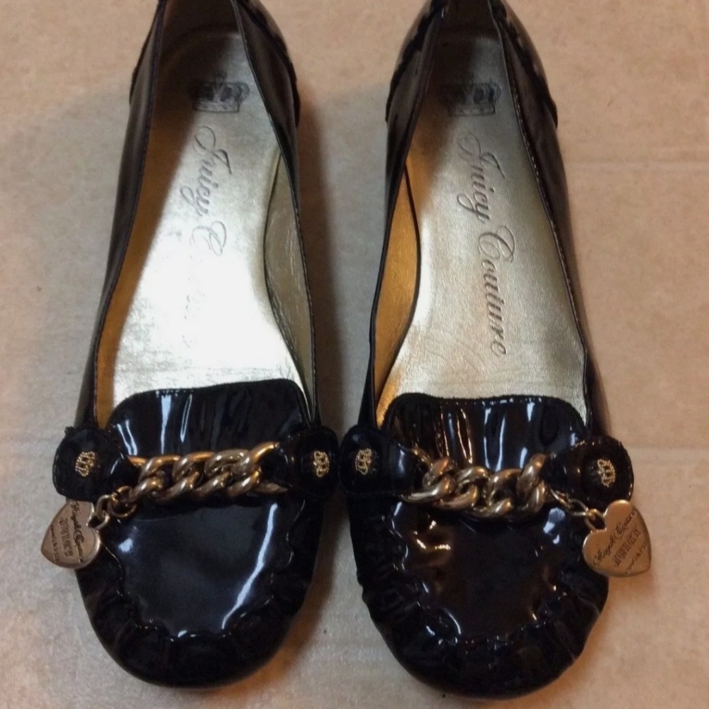 ISO Juicy Couture black leather loafers 8.5